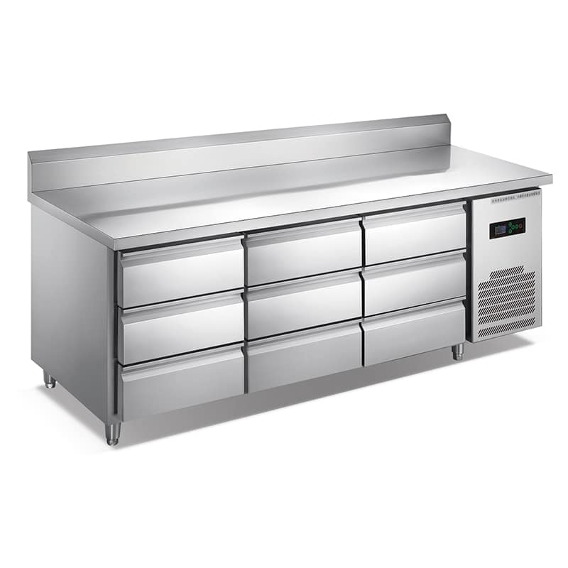 Stainless Steel Refrigerator 9 Drawer UnderCounter